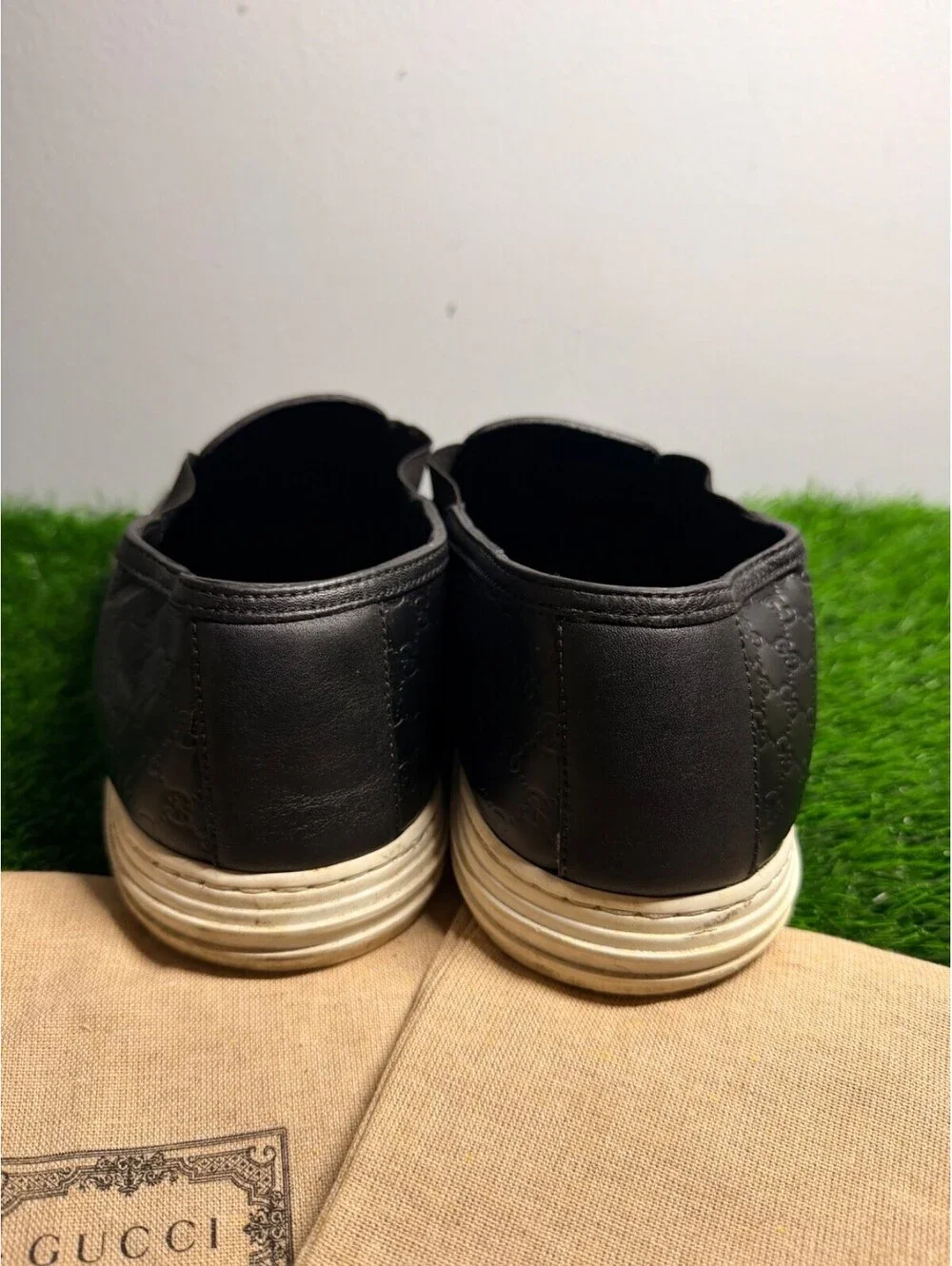 Gucci Microguccissima Monogram Leather Slip-Ons Size 9.5